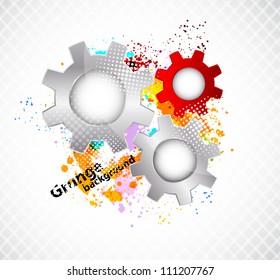 Grunge background with gears