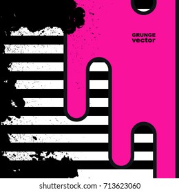 Grunge background with geometric elements, patterns fashion trend. Vector.