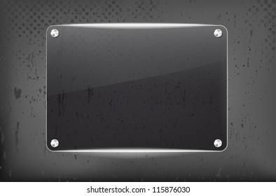 Grunge background with glass frame for your text