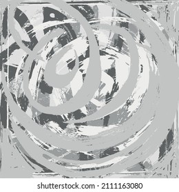Grunge background is grey. Abstract scratched texture. Vector graffiti