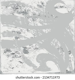 Grunge background is grey. Abstract scratched texture. Vector graffiti