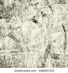 Grunge background grey. Old worn surface. Vector texture of scratches, chips