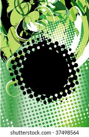 grunge background with halftone pattern for your text