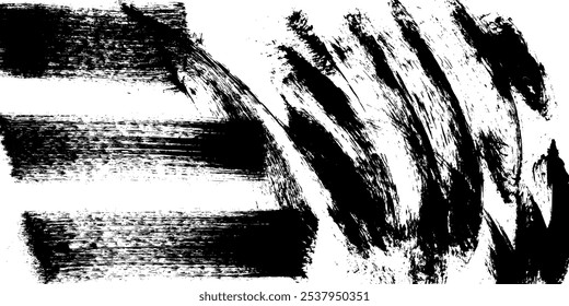 Fondo de Grunge con pinceladas pintadas a mano. Textura afligida con tinta negra