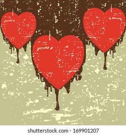 grunge background with heart 