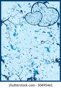 Grunge background with heart. Beautiful abstract vector illustration.