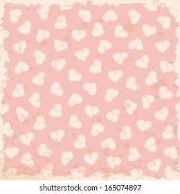 grunge background with heart pattern
