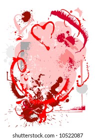 Grunge background with hearts