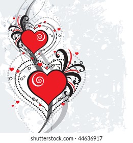 Grunge Background with hearts