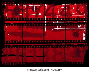 Grunge Background Illustration with Old film strips