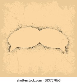 Grunge background with ink blots speech bubble. eps10