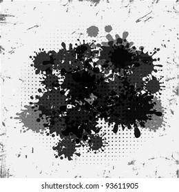 Grunge background with ink blots.Vector eps 10