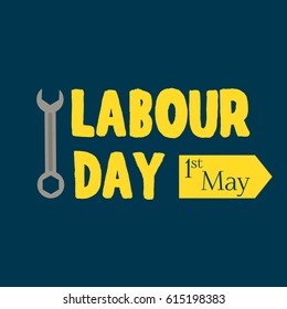 Grunge background Labor Day typography engineer occupation vector illustration. Celebration freedom international may labour day holiday. Construction labour day industry card national banner.