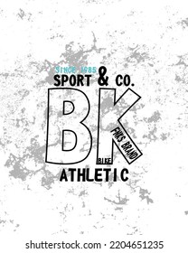 grunge background with latters bk sport