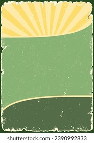 Grunge background layout sticker colorful in 70s comics style with ripped edges and space for your text vector illustration