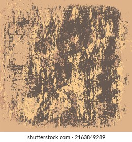 Grunge background is light brown. Abstract scratched texture. Vector graffiti