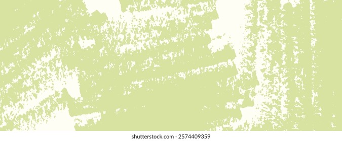 Grunge background with a light green color, featuring a distressed texture. The background is predominantly green with white patches. Brush stroke texture background. Green background vector.