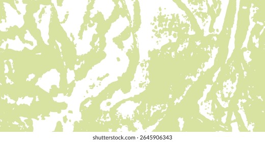 Grunge background with a light green color, featuring a distressed texture. The background is predominantly green with white patches. Brush stroke texture background. Green background vector.