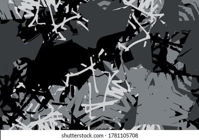 Grunge background is monochrome. Seamless abstract texture. Template for printing on fabric, wallpaper. Chaotic repeating pattern