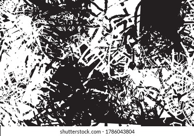 Grunge background is monochrome. Seamless abstract texture. Template for printing on fabric, wallpaper. Chaotic repeating pattern