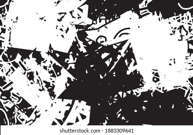 Grunge background is monochrome. Seamless abstract texture. Template for printing on fabric, wallpaper. Chaotic repeating pattern