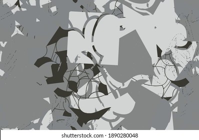 Grunge background is monochrome. Seamless abstract texture. Template for printing on fabric, wallpaper. Chaotic repeating pattern