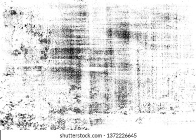 Grunge background monochrome. Vector texture of scratches, chips, scuffs. The pattern of the worn surface. Black and white gloomy wall. Dirty, old Board