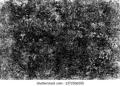 Grunge background monochrome. Vector texture of scratches, chips, scuffs. The pattern of the worn surface. Black and white gloomy wall. Dirty, old Board