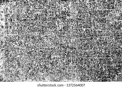 Grunge background monochrome. Vector texture of scratches, chips, scuffs. The pattern of the worn surface. Black and white gloomy wall. Dirty, old Board