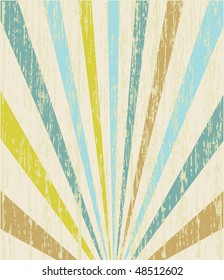 Grunge background with multicolored rays.