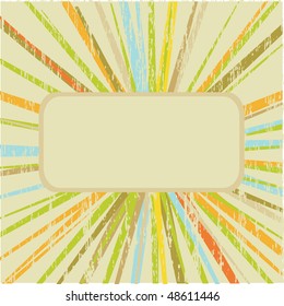 Grunge background with multicolored rays.