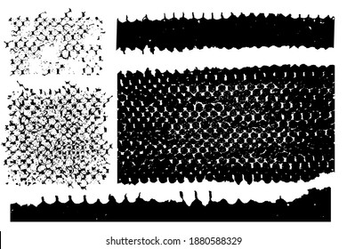 Grunge background. Old woven linen fabric. Torn, old carpet. Background for trendy abstract posters, flyers. Low-cost advertising. Club culture. Rock music. Alternative subculture.