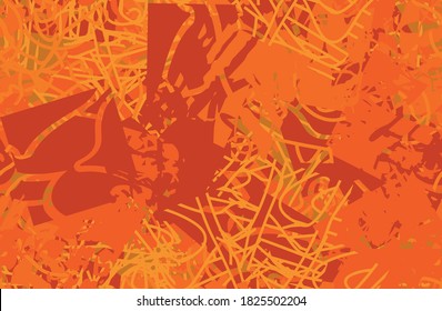 Grunge background orange seamless. An abstract texture. Template for printing on fabric, Wallpaper. Chaotic repeating pattern