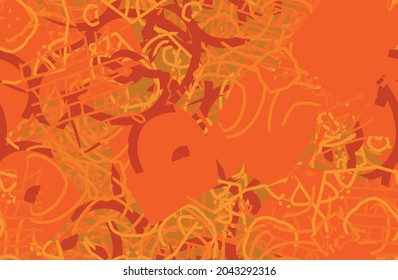 Grunge background orange seamless. An abstract texture. Template for printing on fabric, Wallpaper. Chaotic repeating pattern