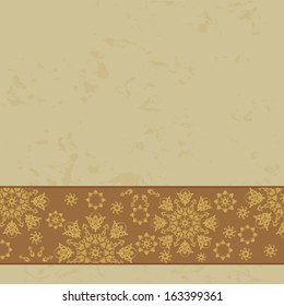 grunge background with oriental style round lace pattern, for invitation or greeting card. Vector, EPS 8 