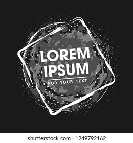 Grunge background. Paint splash. Vector abstract background with ink brush strokes and geometrical shapes. Vector colorful paint splashes. Grunge frame with space for text.
