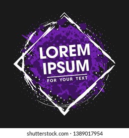 Grunge background. Paint splash. Vector abstract background with ink brush strokes and geometrical shapes. Vector colorful paint splashes. Grunge frame with space for text.
