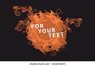 Grunge background. Paint splash. Vector abstract background with ink brush strokes and geometrical shapes. Vector colorful paint splashes. Grunge frame with space for text.