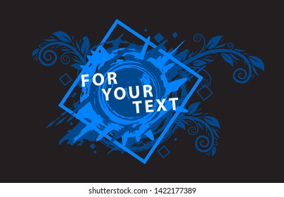 Grunge background. Paint splash. Vector abstract background with ink brush strokes and geometrical shapes. Vector colorful paint splashes. Grunge frame with space for text.