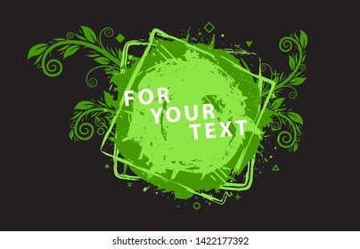 Grunge background. Paint splash. Vector abstract background with ink brush strokes and geometrical shapes. Vector colorful paint splashes. Grunge frame with space for text.