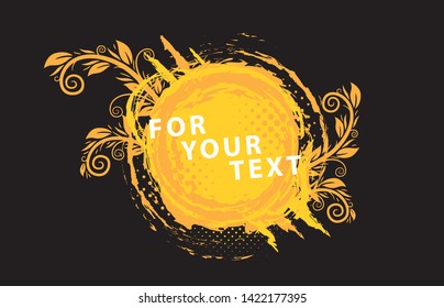 Grunge background. Paint splash. Vector abstract background with ink brush strokes and geometrical shapes. Vector colorful paint splashes. Grunge frame with space for text.