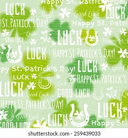 grunge  background for Patricks day with shamrock, vector illustration