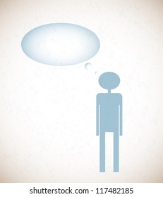 Grunge background with people and say bubble.