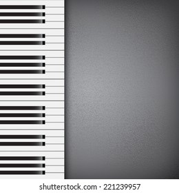 Grunge background with piano keys. Music background. EPS10 vector