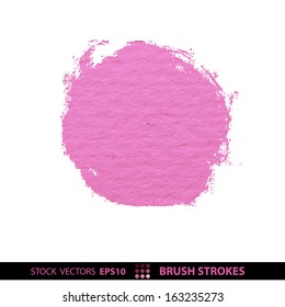 Grunge background pink blots on watercolor paper texture. Vintage retro background. Vector EPS 10 illustration.