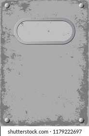 grunge background with plaque and bolts
