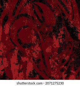 Grunge background is red. Abstract scratched texture. Vector graffiti