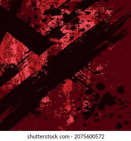 brüchiger Hintergrund ist rot. Abstrakte, kratzte Textur. Vektorgraffiti