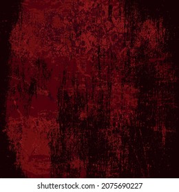 brüchiger Hintergrund ist rot. Abstrakte, kratzte Textur. Vektorgraffiti