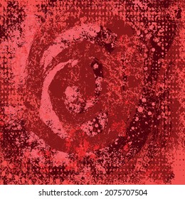 Grunge background is red. Abstract scratched texture. Vector graffiti